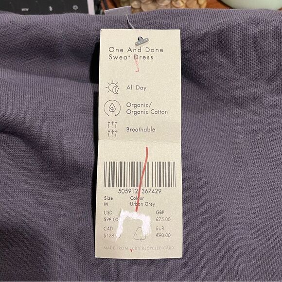 Sweaty Betty Women's Size 8-10 One & Done Sweatshirt Dress Long Sleeve Gray NWT - Picture 11 of 14